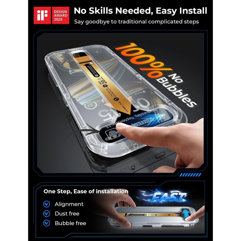 MRGLAS 4-Pack Screen Protector for iPhone 16 Plus [Auto-Alignment Kit] - Picture 2 of 8